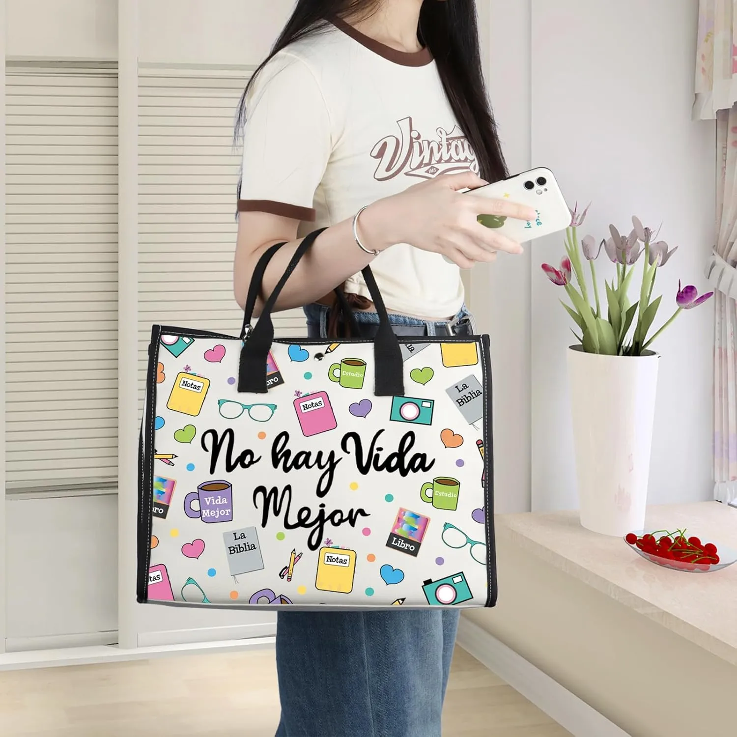 WZMPA JW Pioneer Cosmetic Makeup Bag JW Spanish Pioneer Gifts No Hay Vida Mejor Zipper Pouch Bag For Women Girls (No Hay Vida BG)