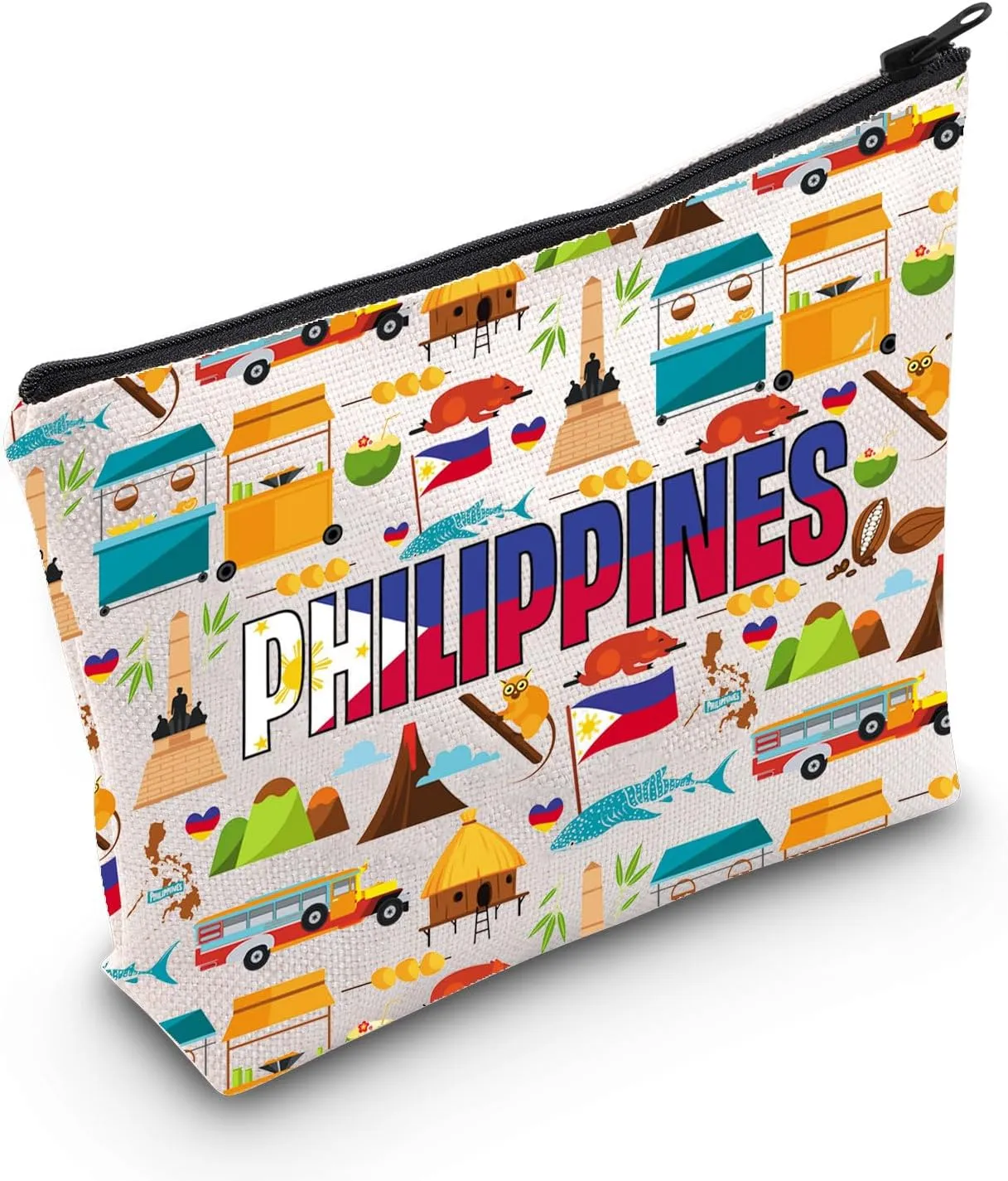 WZMPA Philippines Makeup Bag - Trip Gift Travel Culture Zipper Bag - Filipina Philippine Pride Gift