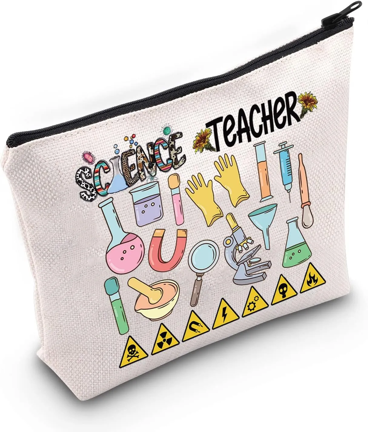 WZMPA Science Teacher Cosmetic Makeup Bag Science Teacher Gifts Zipper Pouch Bag For Chemistry Biology Teacher Science Lover Gifts (Science Teacher)