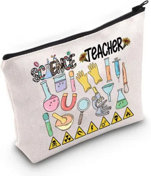 WZMPA Science Teacher Cosmetic Makeup Bag Science Teacher Gifts Zipper Pouch Bag For Chemistry Biology Teacher Science Lover Gifts (Science Teacher)