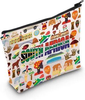 WZMPA South Africa Travel Bag South Africa Journey Gift South African Vacation Zipper Pouch Makeup Bag For South Africa Tourist (South Africa)