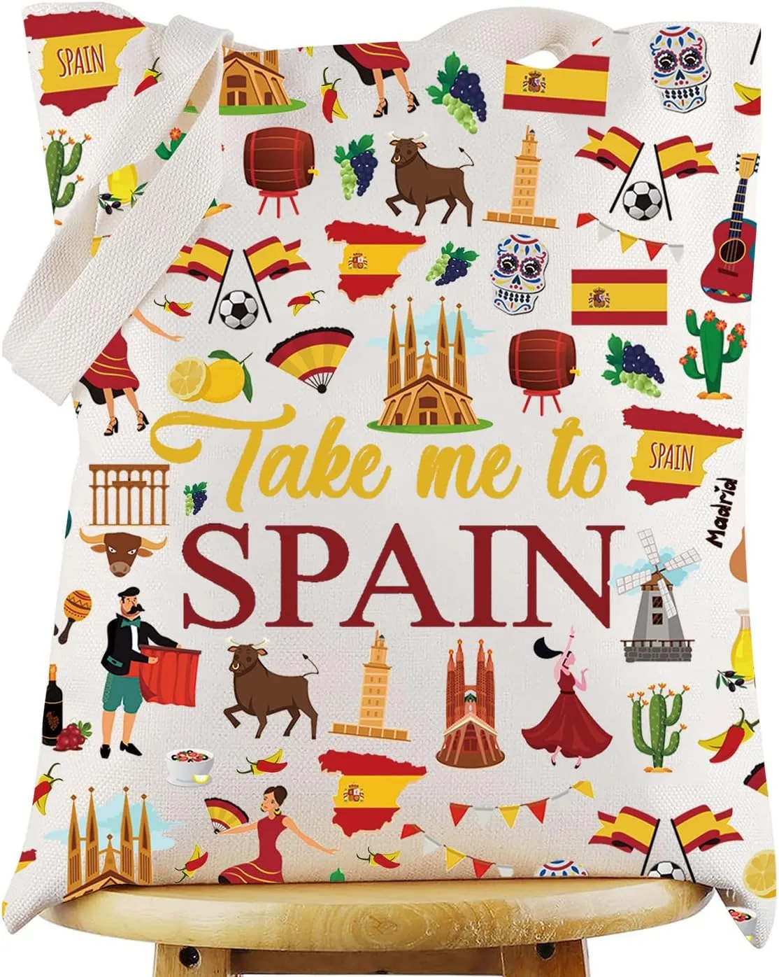 WZMPA Spain Travel Cosmetic Bag Spanish Souvenir Gift Take Me To Spain Zipper Pouch Bag Spain Vacation Gift (Take Spain TG)