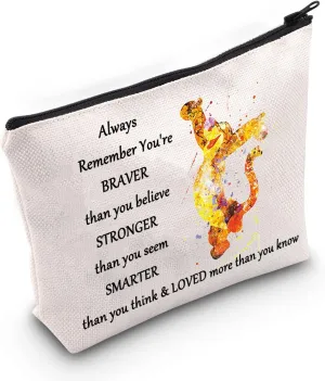 WZMPA Tiger Cosmetic Makeup Bag Tiger Fans Gift You Are Braver Stronger Smarter Than You Think Tiger Makeup Zipper Pouch Bag For Women Girls(Always Tiger)