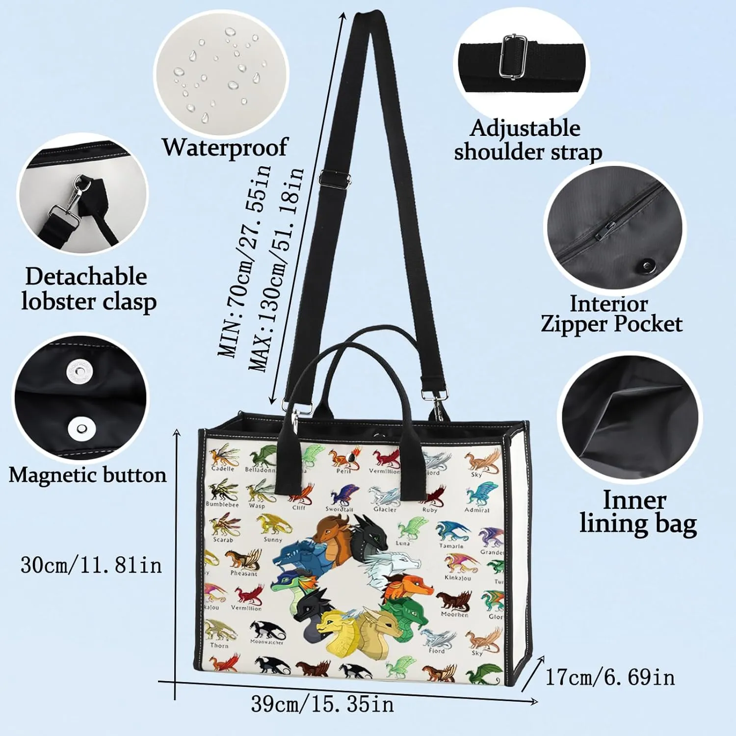 WZMPA Wings Dragon Darkstalker Makeup Bag Wings Dragon Novel Inspired Gift Dragon Tribes Zipper Pouch Bag Dragon Bookish Gift (Wings Dragon BG)