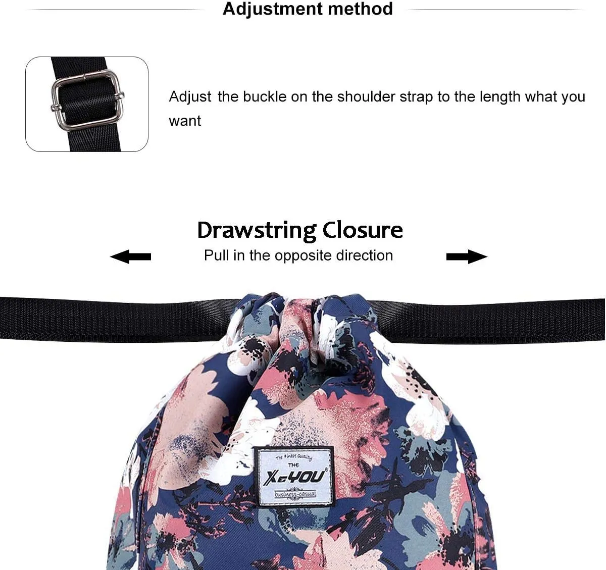 XEYOU Drawstring Sports Backpack Lightweight Gym Yoga Sackpack Shoulder Rucksack Casual Outdoor Daypack for Women and Men