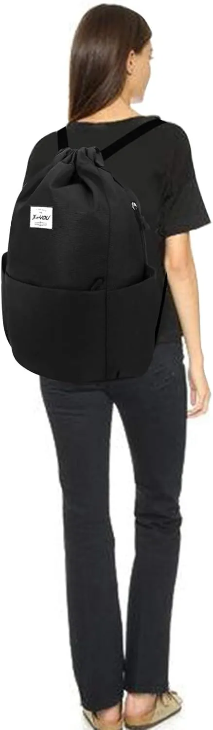 XEYOU Drawstring Sports Backpack Lightweight Gym Yoga Sackpack Shoulder Rucksack Casual Outdoor Daypack for Women and Men
