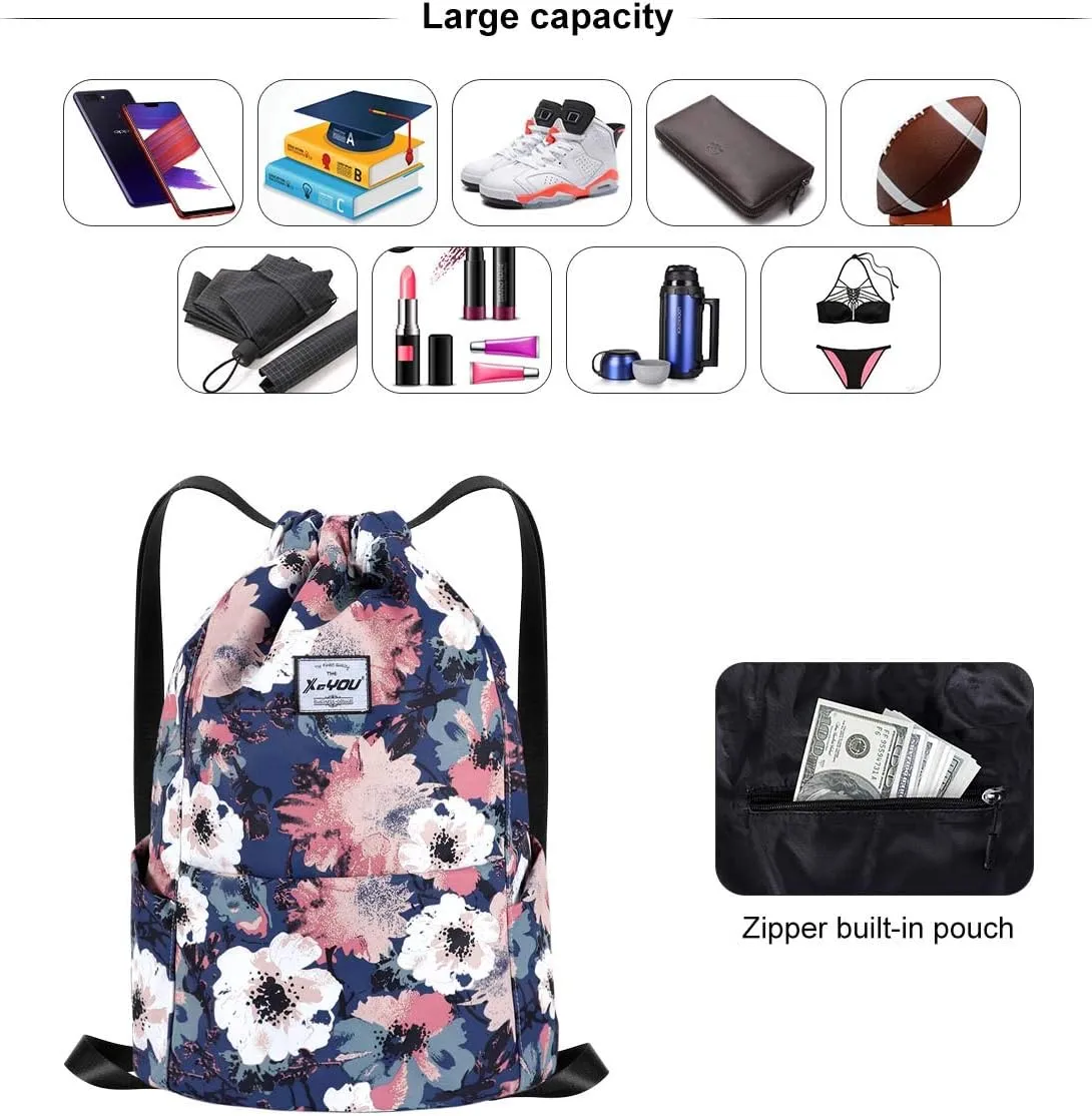 XEYOU Drawstring Sports Backpack Lightweight Gym Yoga Sackpack Shoulder Rucksack Casual Outdoor Daypack for Women and Men