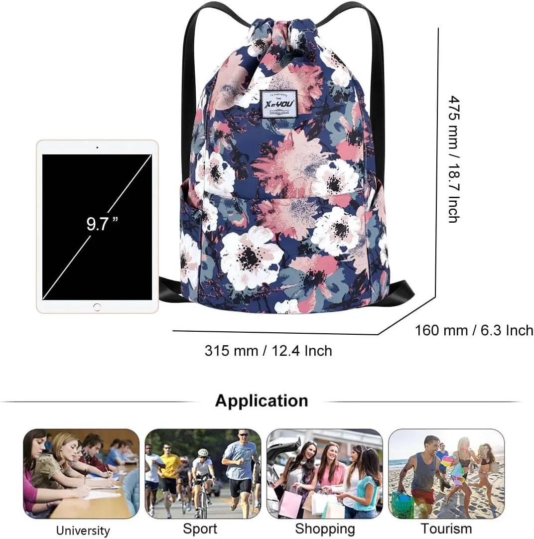 XEYOU Drawstring Sports Backpack Lightweight Gym Yoga Sackpack Shoulder Rucksack Casual Outdoor Daypack for Women and Men