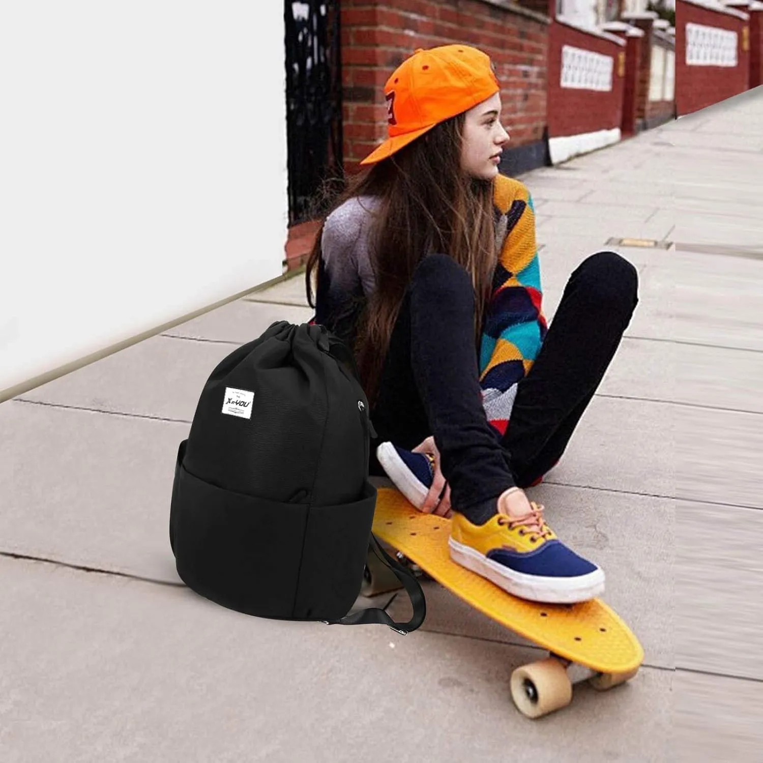 XEYOU Drawstring Sports Backpack Lightweight Gym Yoga Sackpack Shoulder Rucksack Casual Outdoor Daypack for Women and Men