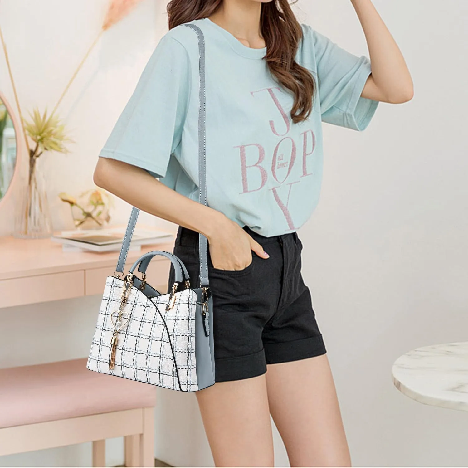 Xiaoyu Small Purses and Handbags for Women Fashion Crossbody Bag Lightweight Shoulder Bag Top Handle Satchel Purse