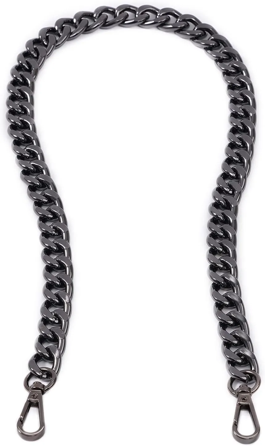 Xiazw Medium Size Fabulous Metal Shoulder Crossbody Purse Strap Replacement Bag Chain Accessories (26‘’, Black)