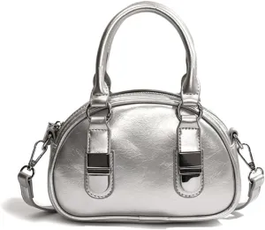 Y2k Small Leather Purse Trendy Crossbody Bag Top Handle Bag Fashion Retro Boston Shoulder Satchel Bag for Women