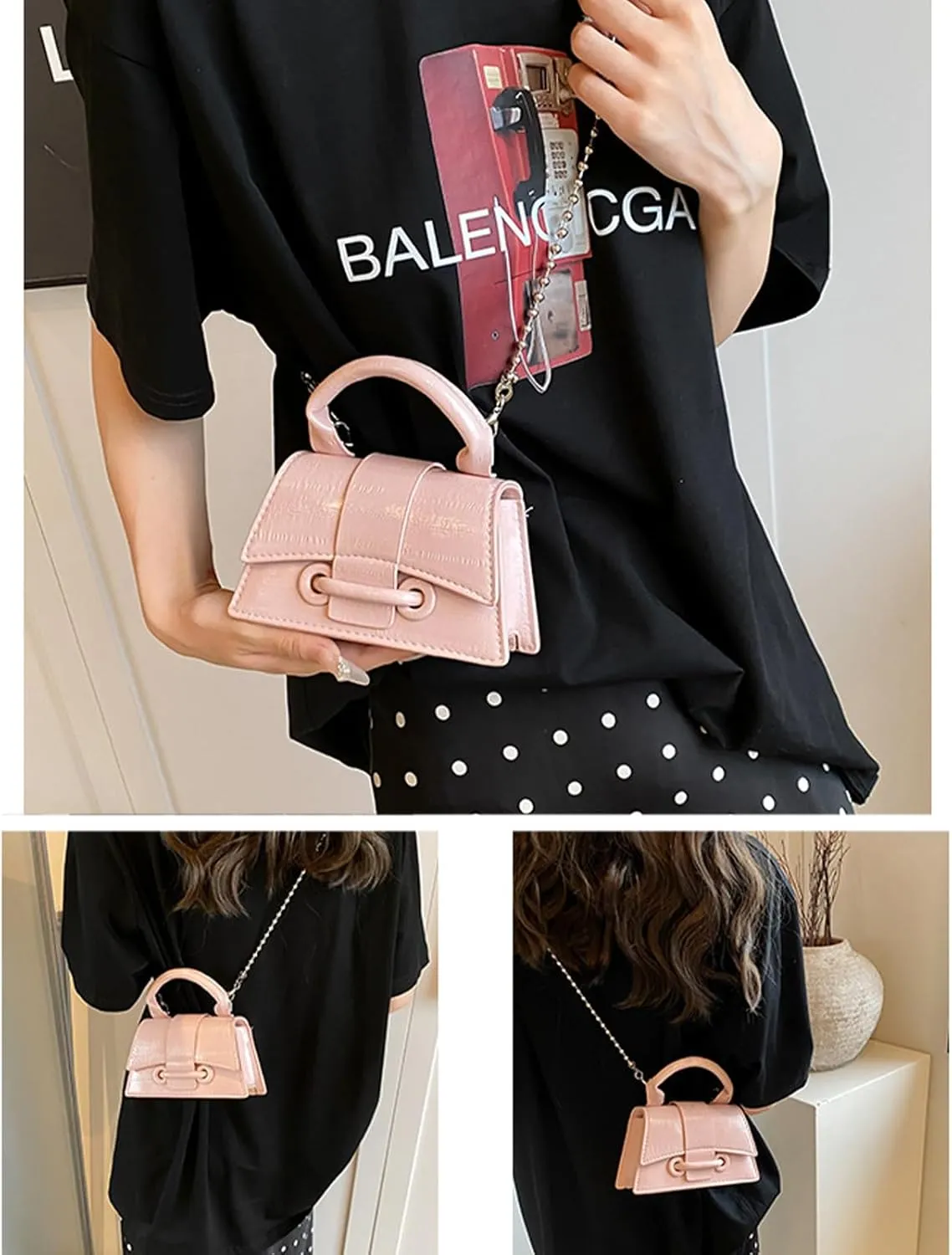 Y2K Top Handle Bag for Women, Stylish Mini Purses Crossbody Shoulder Bags, Clutch for Cocktail Party Prom