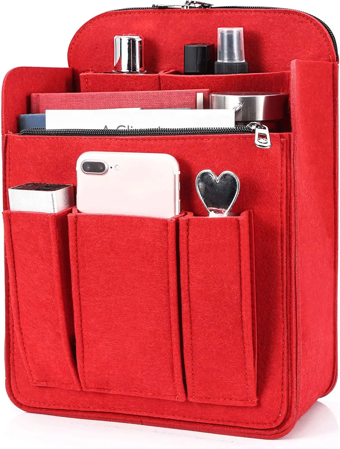 Yoillione Felt Backpack Organizer Insert for Women and Men, Large Travel Rucksack Insert with High Capacity, Lightweight Bag Organizer with Zipper Pockets