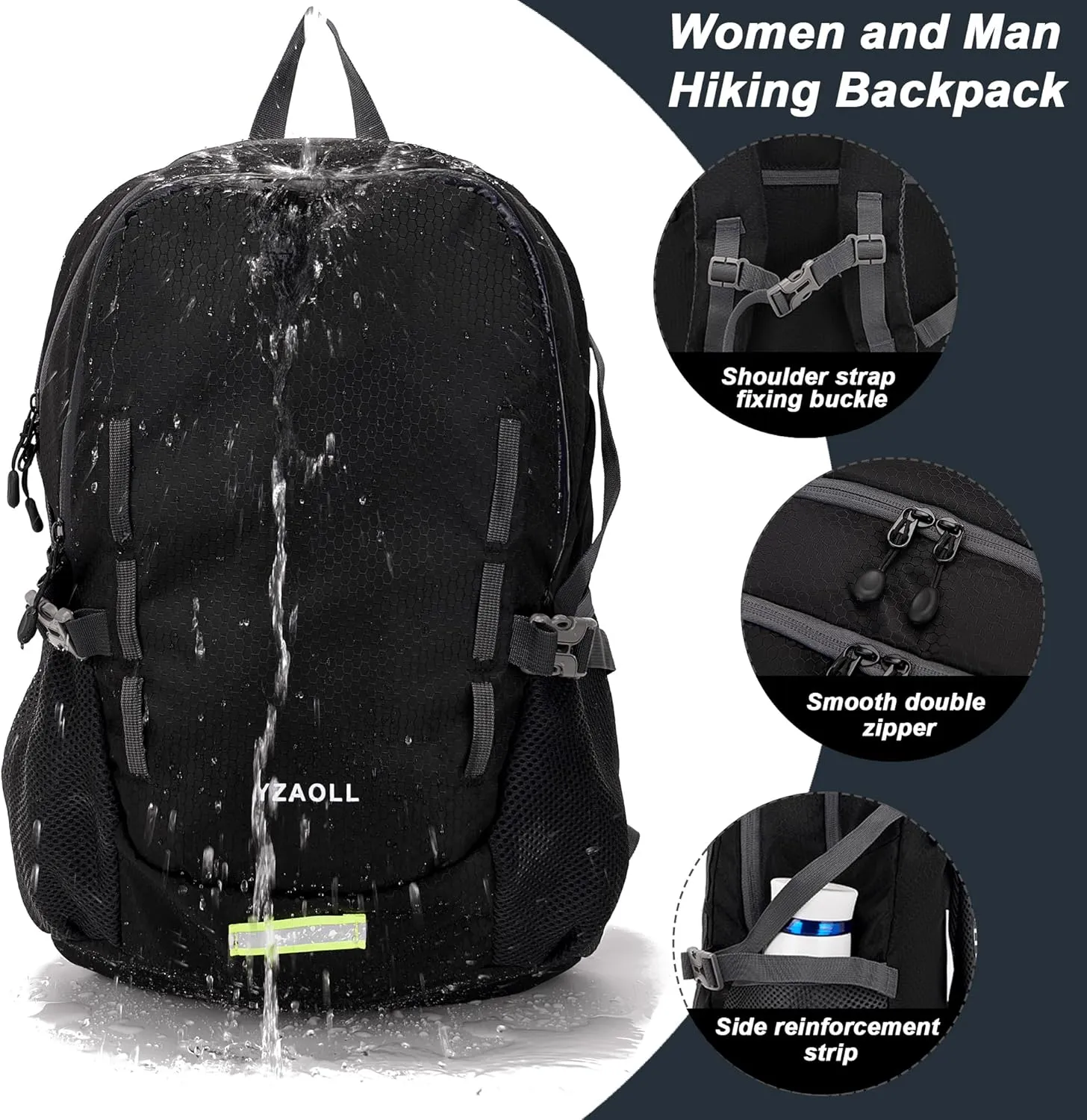 YZAOLL Ultra Lightweight Packable Backpack 20L Foldable Backpack Water Resistant Daypack for Women Men Travel Hiking Backpack