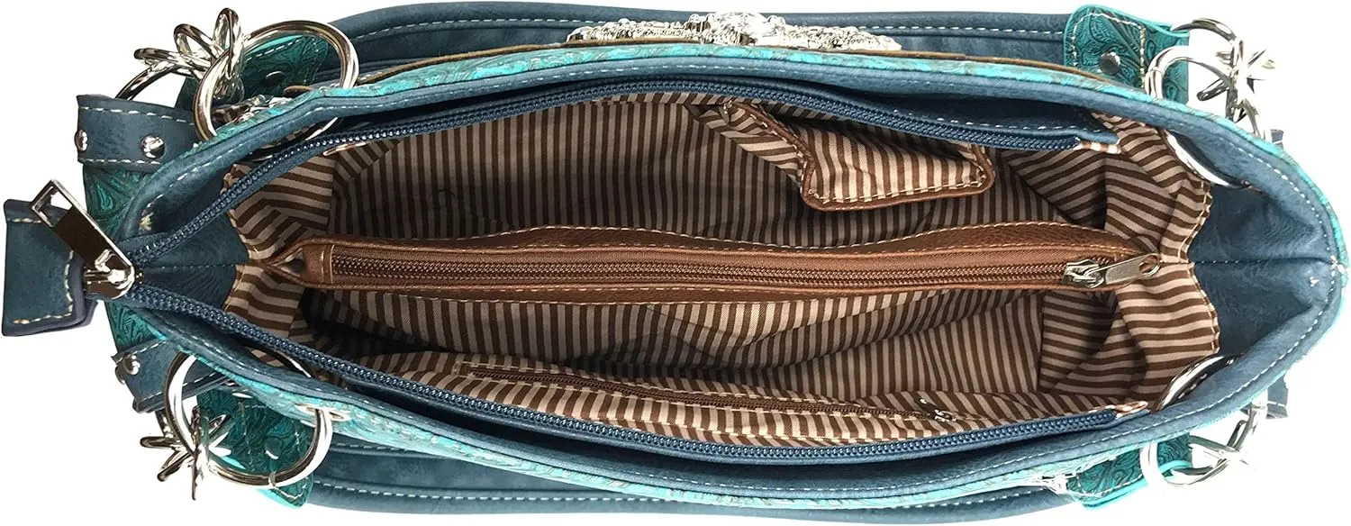 Zelris Faith Love Hope Cross Angel Wing Women Conceal Carry Handbag Wallet Set