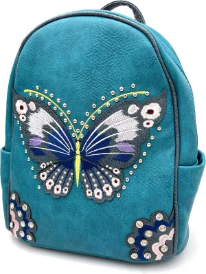 Zelris Peacock Butterfly Floral Embroidery Conceal Carry Women Handbag