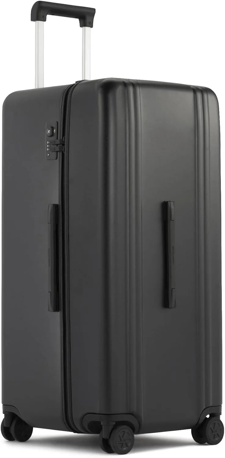 ZERO Halliburton Classic Lightweight 4.0 Rolling Trunk Large, Hardside 31-Inch, 4 Dual Spinner Wheels, Telescoping Handle, Front & Side Handles, TSA Accepted Lock, 99L, Matte Finish- Black