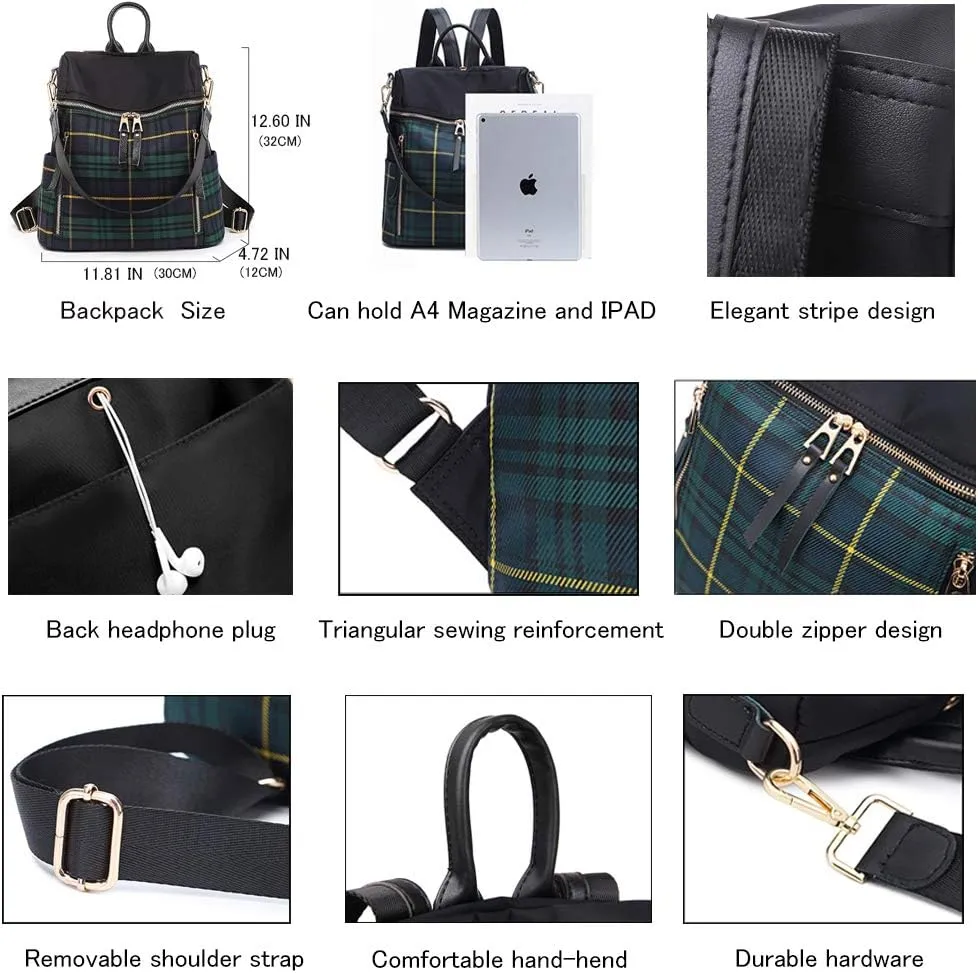 zhongningyifeng Women Backpack Purse Small Waterproof Nylon Rucksack Lightweight Fashion Casual Travel Ladies Shoulder Bag Daypack