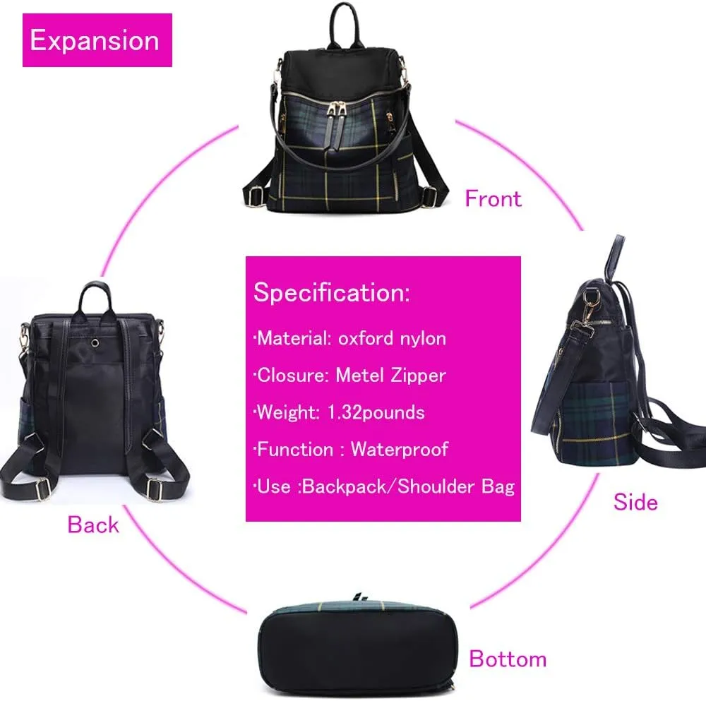 zhongningyifeng Women Backpack Purse Small Waterproof Nylon Rucksack Lightweight Fashion Casual Travel Ladies Shoulder Bag Daypack