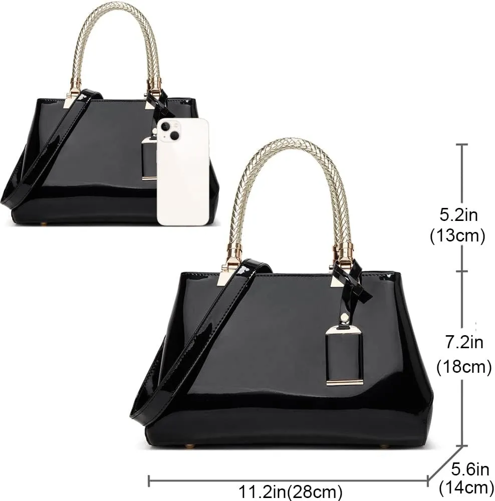 ZiMing Patent Leather Handbags and Purses for Women Evening Bags Satchel Handbag Top Handel Bag Ladies Shoulder Crossbody Bag