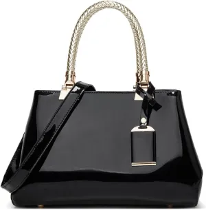 ZiMing Patent Leather Handbags and Purses for Women Evening Bags Satchel Handbag Top Handel Bag Ladies Shoulder Crossbody Bag