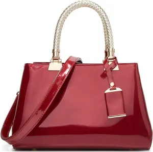 ZiMing Patent Leather Handbags and Purses for Women Evening Bags Satchel Handbag Top Handel Bag Ladies Shoulder Crossbody Bag