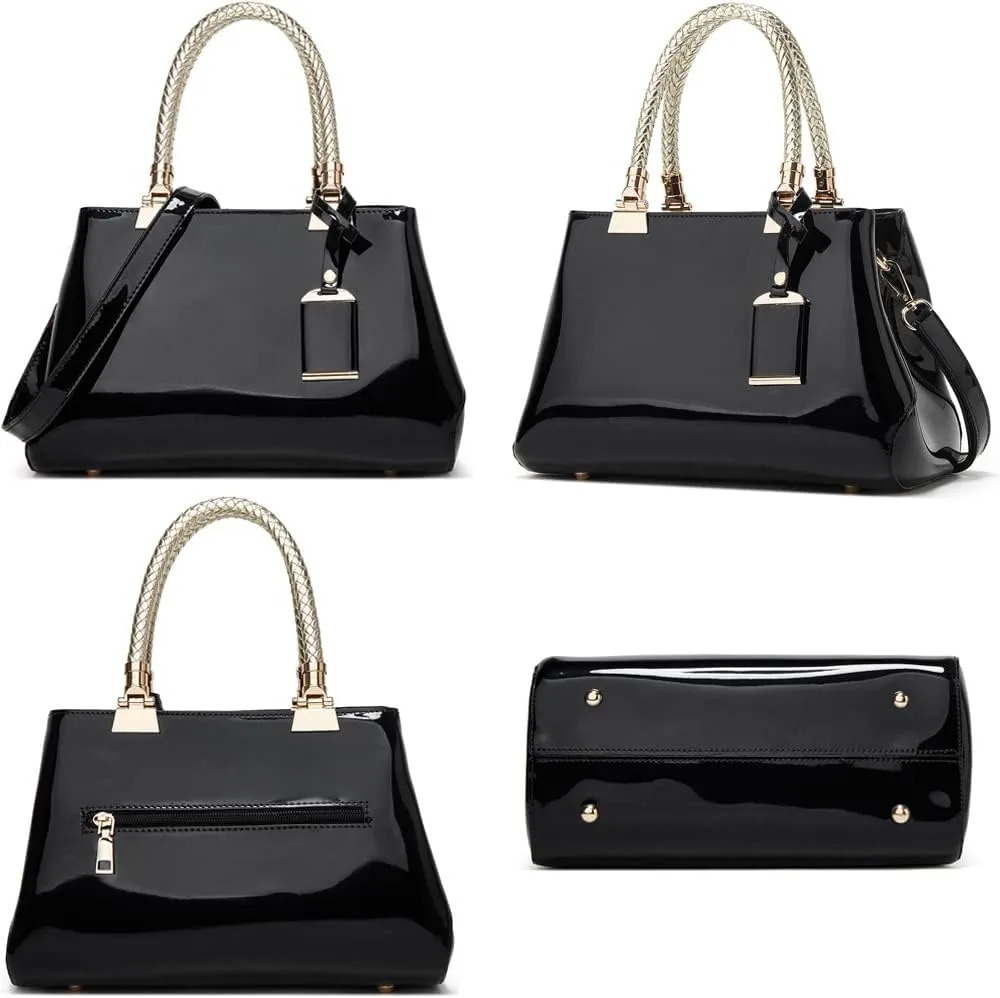 ZiMing Patent Leather Handbags and Purses for Women Evening Bags Satchel Handbag Top Handel Bag Ladies Shoulder Crossbody Bag