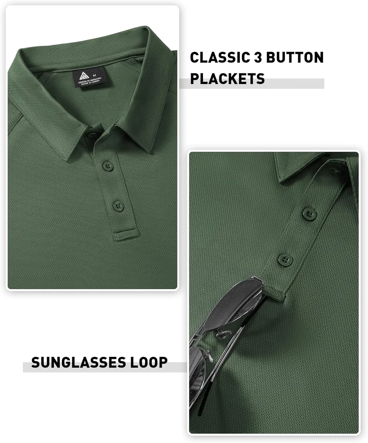 ZITY 3 Pack Polo Shirts for Men Cool Dry Outdoor Fishing Athletic Fit Short Sleeve Collared T-Shirts