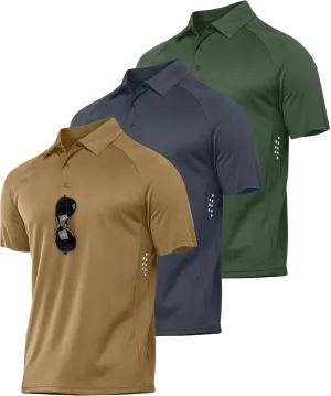 ZITY 3 Pack Polo Shirts for Men Cool Dry Outdoor Fishing Athletic Fit Short Sleeve Collared T-Shirts