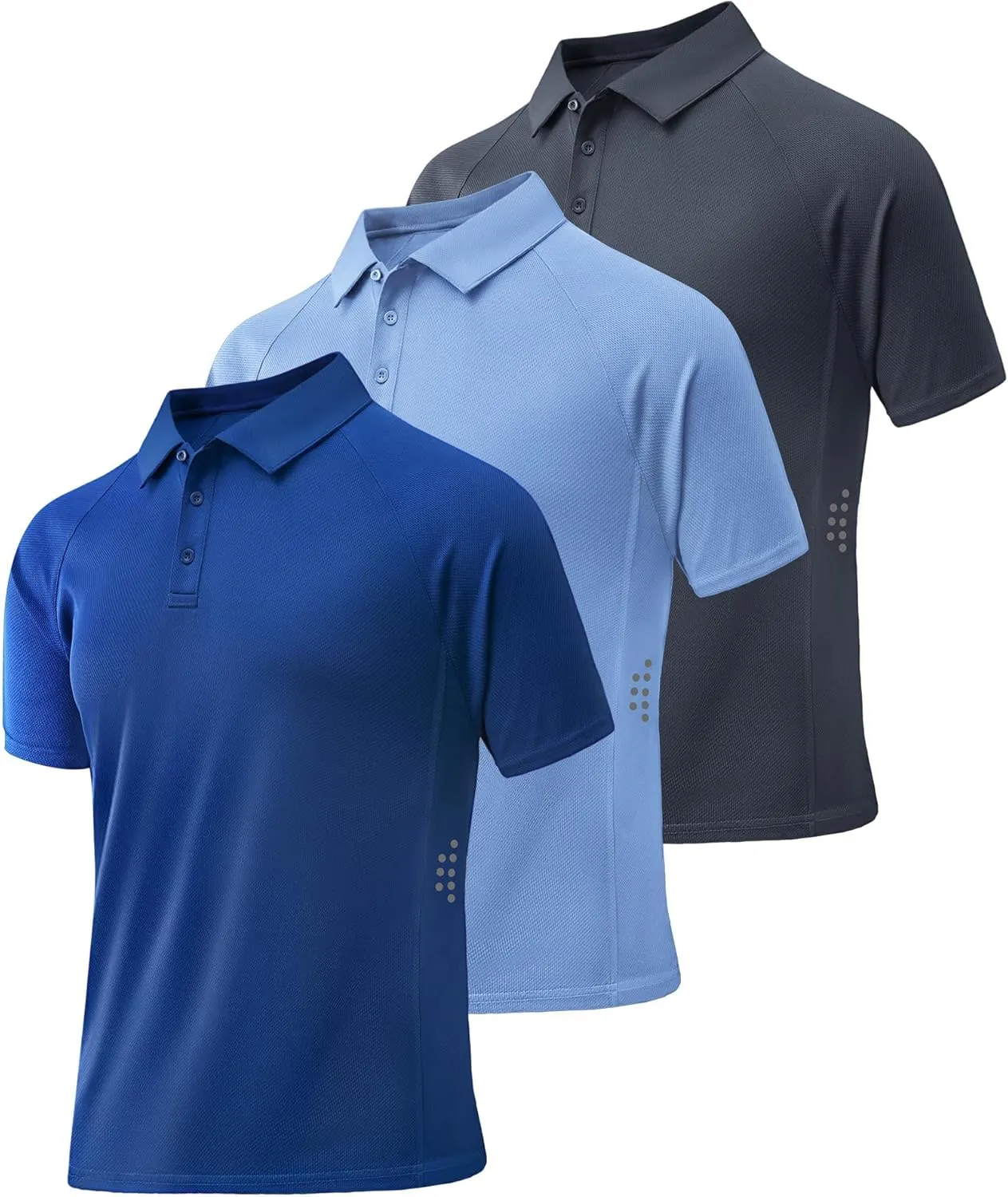 ZITY 3 Pack Polo Shirts for Men Cool Dry Outdoor Fishing Athletic Fit Short Sleeve Collared T-Shirts