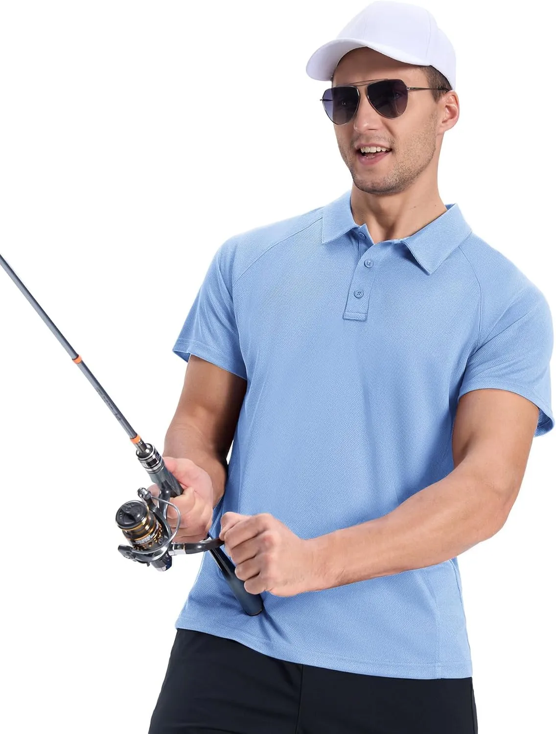 ZITY 3 Pack Polo Shirts for Men Cool Dry Outdoor Fishing Athletic Fit Short Sleeve Collared T-Shirts