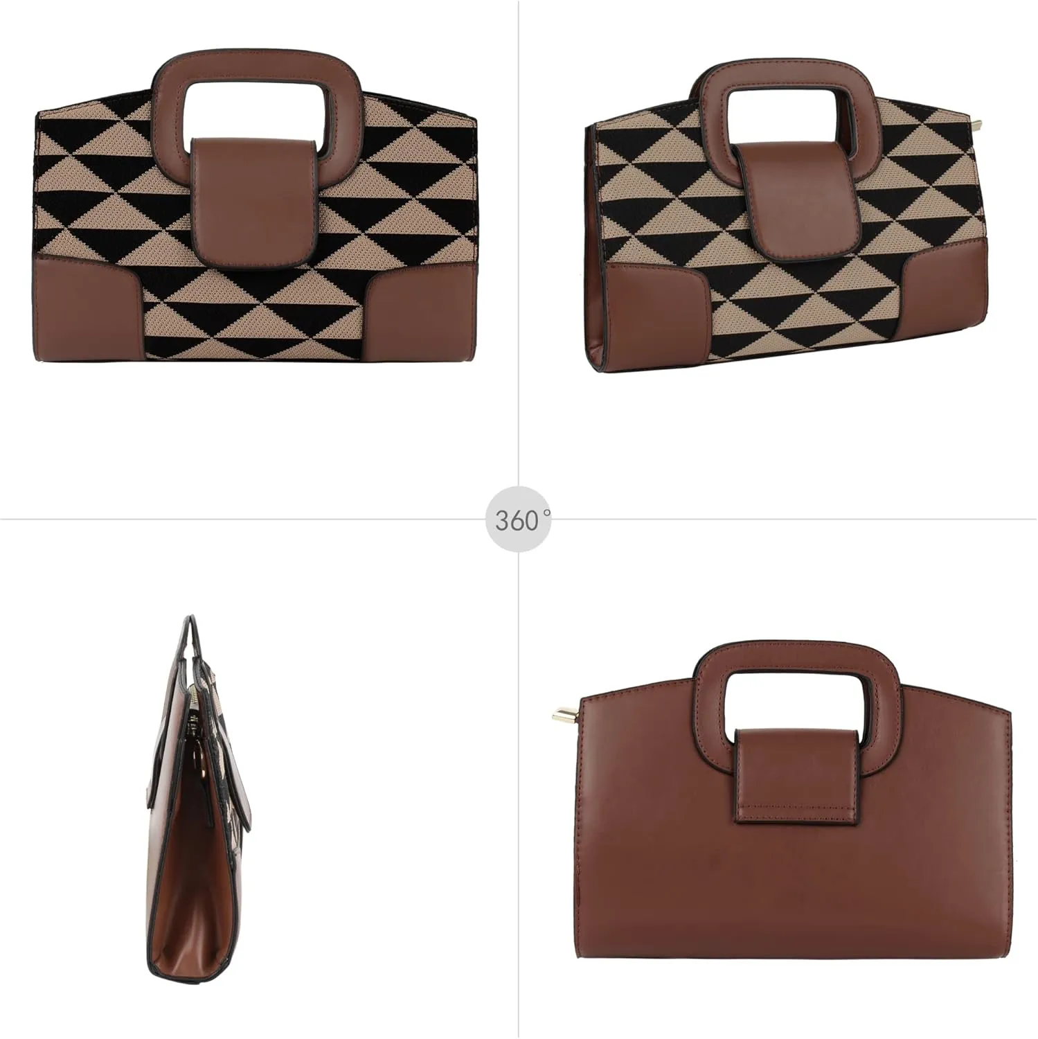 ZLMBAGUS Women Vintage Flap Tote Top Handle Satchel Handbags PU Leather Clutch Purse Shoulder Bag
