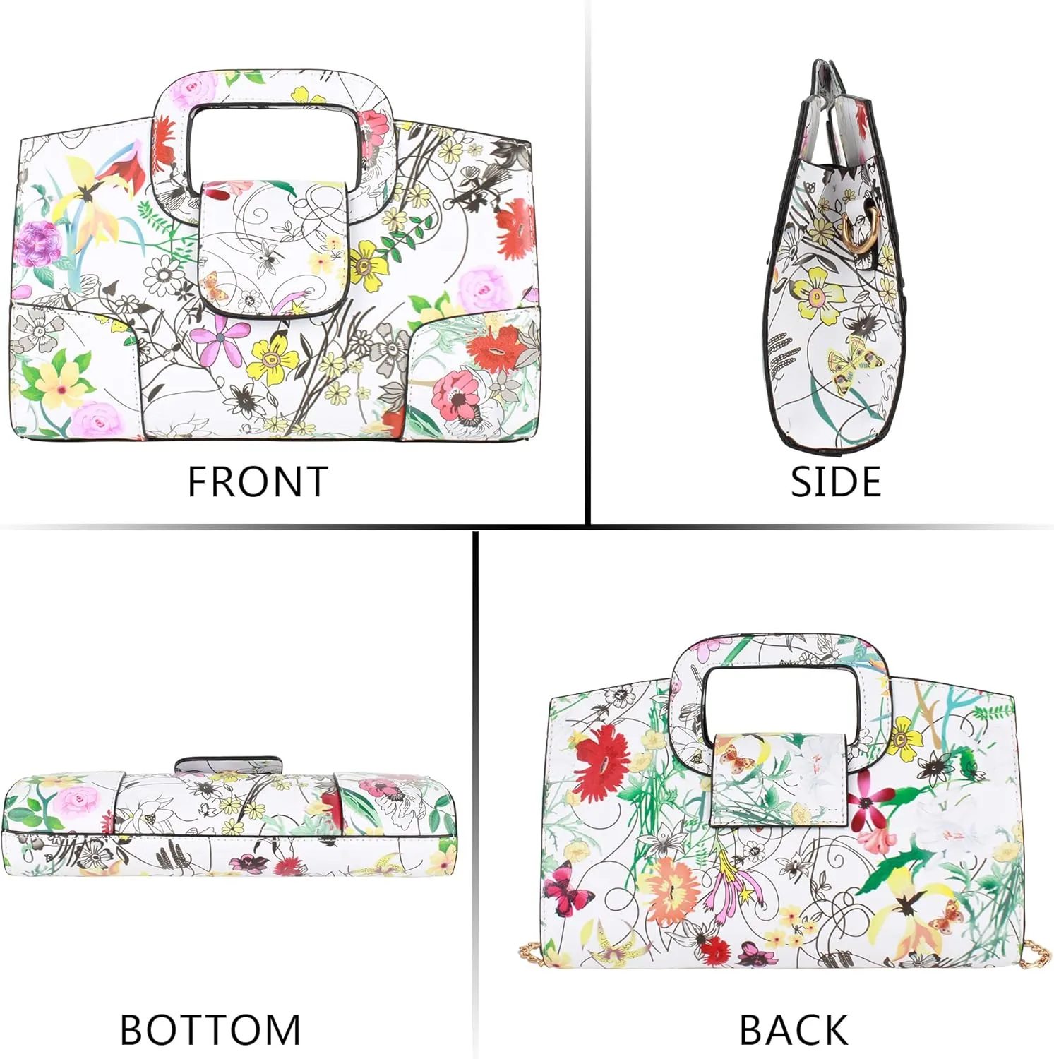 ZLMBAGUS Women Vintage Flap Tote Top Handle Satchel Handbags PU Leather Clutch Purse Shoulder Bag