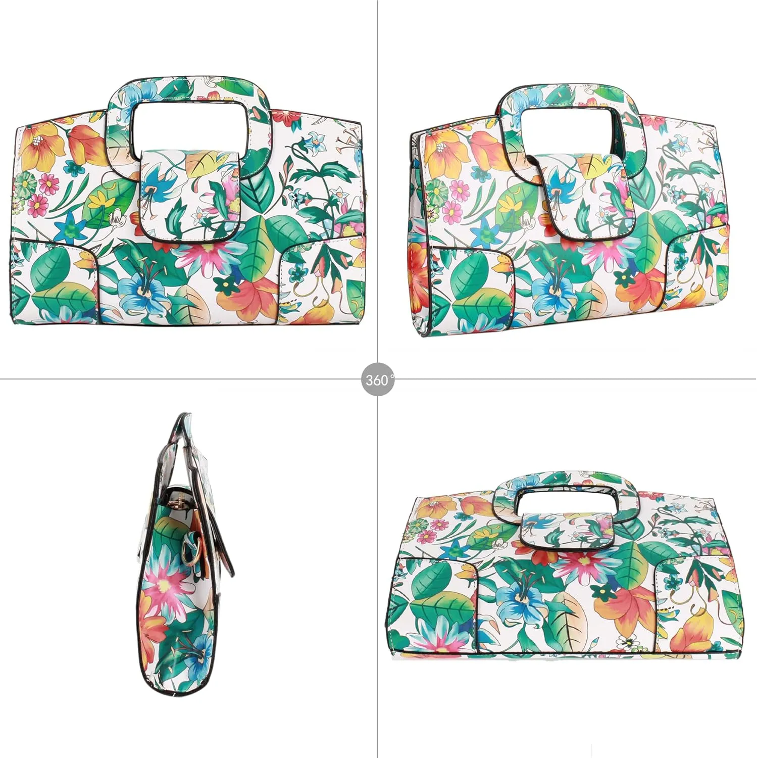 ZLMBAGUS Women Vintage Flap Tote Top Handle Satchel Handbags PU Leather Clutch Purse Shoulder Bag