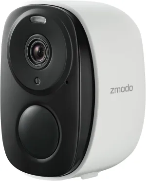 Zmodo Outdoor Wireless Security Camera -Wire-Free, Rechargeable, Battery Powered Indoor Camera 100-degree view,Night Vision, Motion Detection,2-Way Audio, IP65 Waterproof, Cloud/SD Storage,Alexa-Ready