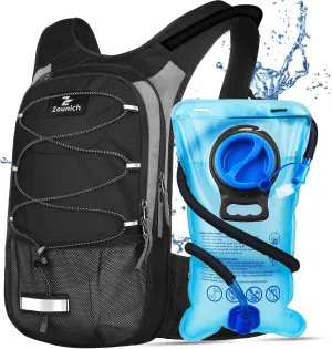 Zounich Hydration Backpack, Breathable Running Backpack with 3L Water Bladder, Large Capacity Hiking Rucksack Outdoors Hydration Bag Pack Perfect for Cycling Camping Fitness Climbing Fits Men & Women