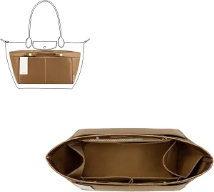ZTUJO Purse Organizer Insert For Handbag & Tote Shaper,Tote Bag Organizer Insert For Speedy Neverful, 6 Sizes(Small, Silky Brown)